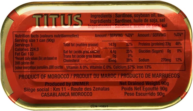 TITUS Meaty Sardines in Soybean Oil - Pack of 12 - Image 2